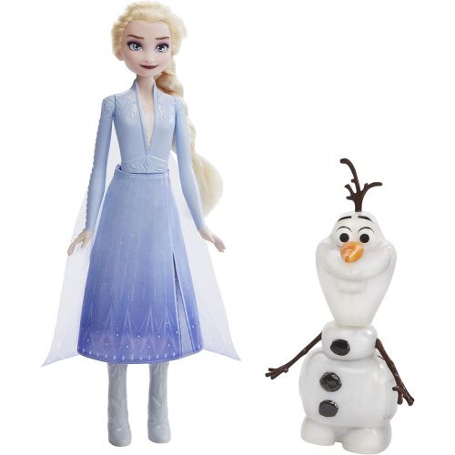 해즈브로 Hasbro Disney Frozen Magic Fun with Elsa & Olaf, Hebe Elsas Arm and Olaf Moves, Talks and Glows, Inspired by The Movie Disney Frozen 2 - Toy for Kids from 3 Years