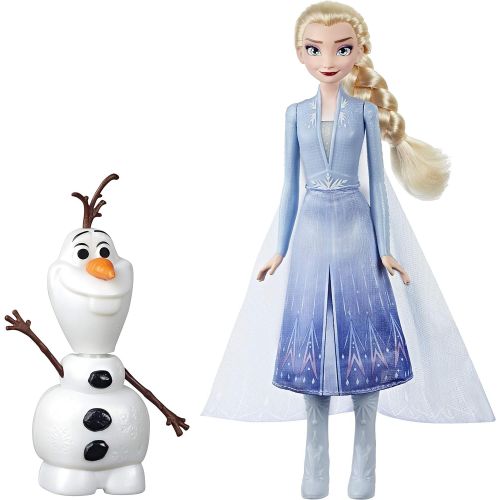 해즈브로 Hasbro Disney Frozen Magic Fun with Elsa & Olaf, Hebe Elsas Arm and Olaf Moves, Talks and Glows, Inspired by The Movie Disney Frozen 2 - Toy for Kids from 3 Years