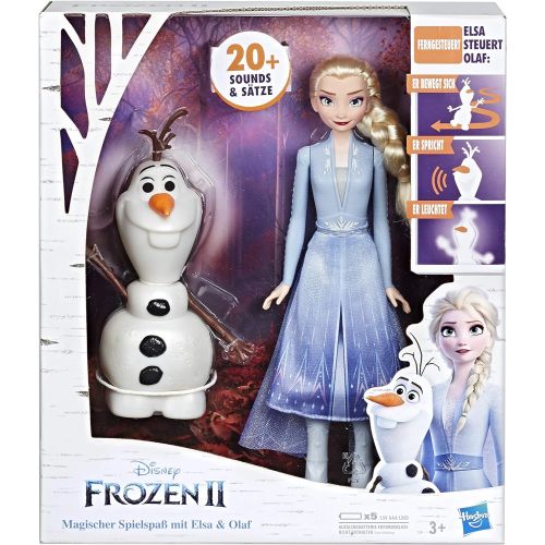 해즈브로 Hasbro Disney Frozen Magic Fun with Elsa & Olaf, Hebe Elsas Arm and Olaf Moves, Talks and Glows, Inspired by The Movie Disney Frozen 2 - Toy for Kids from 3 Years