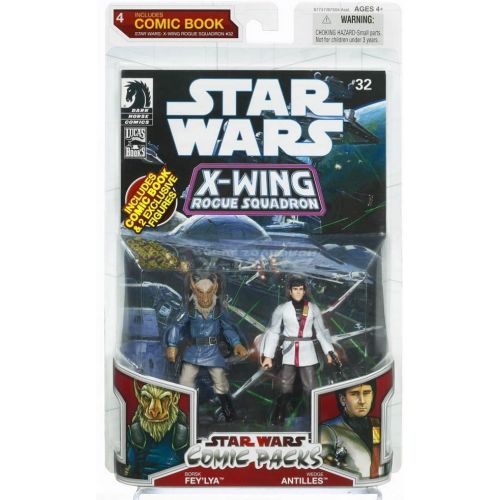 해즈브로 Hasbro Star Wars 2009 Comic Book Action Figure X-Wing Rouge Squadron 2-Pack Borsk Feyla and Wedge Antilles