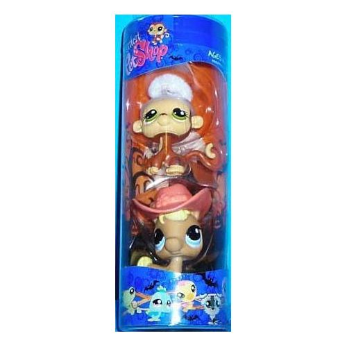 해즈브로 Hasbro Littlest Pet Shop Exclusive 2-Pack Tube Spooky Monkey and Horse