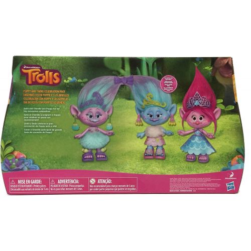 해즈브로 Hasbro DreamWorks Trolls Poppy and Twins Celebration Pack - Contains over 20 Fashion Pieces