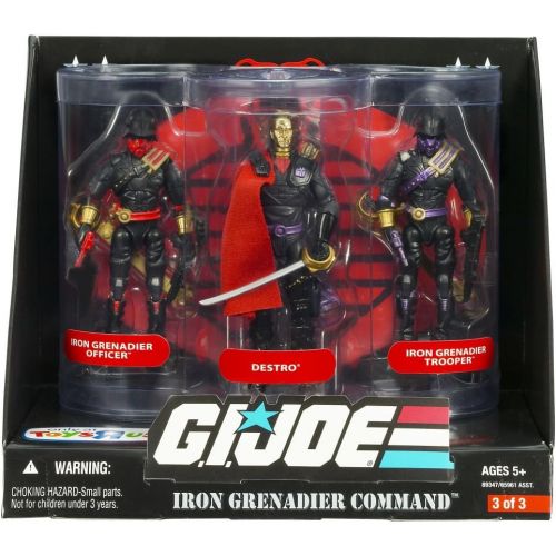 해즈브로 Hasbro G.I. Joe 25th Anniversary: Iron Grenadier Command Exclusive Boxed Action Figure 3-Pack: Destro, Iron Grenadier Officer & Trooper