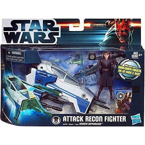 해즈브로 Hasbro Star Wars 2012 Clone Wars Vehicle Action Figure Pack Attack Recon Fighter wit...