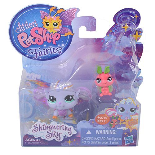 해즈브로 Hasbro Littlest Pet Shop Fairies, Shimmering Sky, Morning Haze Fairy #2710, Luna Moth #2711