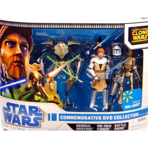 해즈브로 Hasbro Star Wars Clone Wars Commemorative DVD Collection 1 (Obi-Wan Kenobi, General Grievous and Battle Droid)