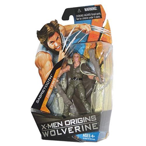 해즈브로 Hasbro X-Men Origins Wolverine Comic Series 4 Inch Tall Action Figure - SABRETOOTH with 2 Clubs and Removable Cape