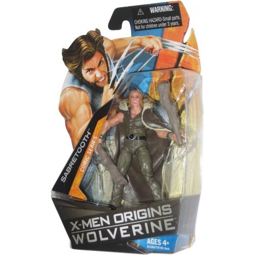 해즈브로 Hasbro X-Men Origins Wolverine Comic Series 4 Inch Tall Action Figure - SABRETOOTH with 2 Clubs and Removable Cape