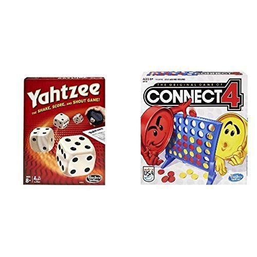 해즈브로 Hasbro Yahtzee Classic and Connect 4 Game Bundle