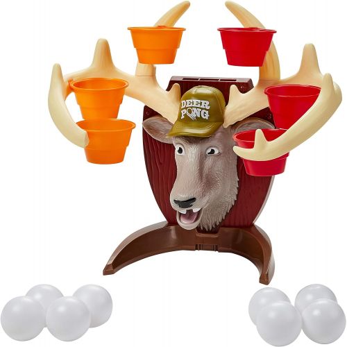 해즈브로 Hasbro Gaming Deer Pong Game, Features Talking Deer Head and Music, Includes 6 Party Cups and 8 Balls, Fun Family Game for Ages 8 and Up