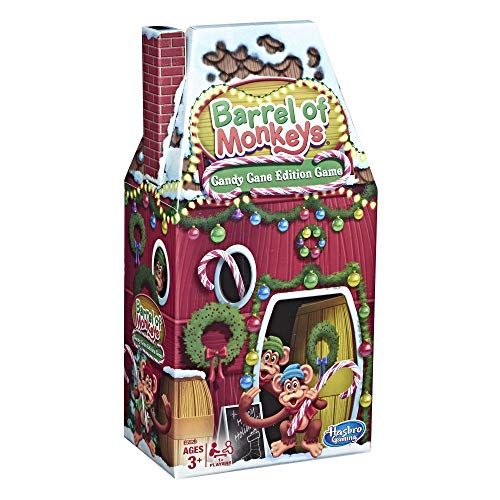 해즈브로 Hasbro Gaming Barrel of Monkeys: Candy Cane Holiday Edition Game for Kids Ages 3+