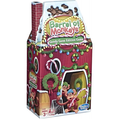 해즈브로 Hasbro Gaming Barrel of Monkeys: Candy Cane Holiday Edition Game for Kids Ages 3+