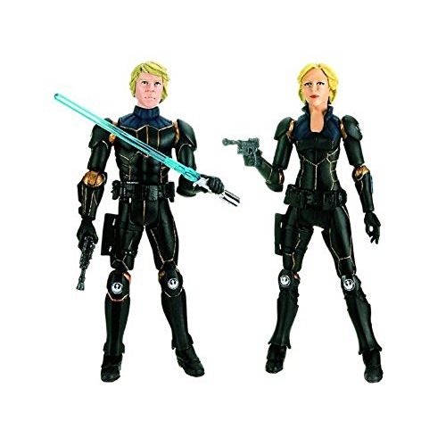 해즈브로 Hasbro Star Wars 2009 Comic Book Action Figure 2-Pack Stealth Armor Luke Skywalker and Deena Shan