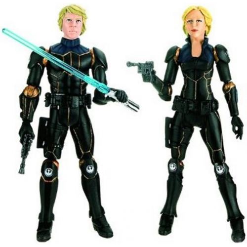 해즈브로 Hasbro Star Wars 2009 Comic Book Action Figure 2-Pack Stealth Armor Luke Skywalker and Deena Shan