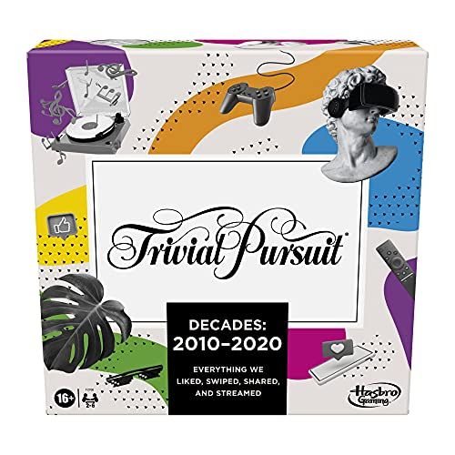 해즈브로 Hasbro Gaming Trivial Pursuit Decades 2010 to 2020 Board Game for Adults and Teens, Pop Culture Trivia Game for 2 to 6 Players, Ages 16 and Up