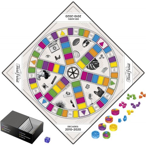 해즈브로 Hasbro Gaming Trivial Pursuit Decades 2010 to 2020 Board Game for Adults and Teens, Pop Culture Trivia Game for 2 to 6 Players, Ages 16 and Up