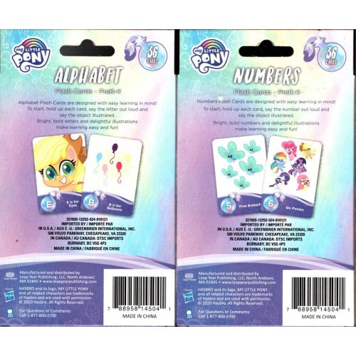 해즈브로 Hasbro My Little Pony Flash Cards - Numbers, Alphabet - PreK-K (Set of 2 Pack)