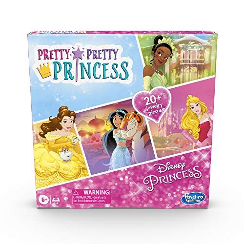 해즈브로 Hasbro Gaming Pretty Pretty Princess: Disney Princess Edition Board Game Featuring Disney Princesses, Jewelry Dress-Up Game for Kids Ages 5 and Up