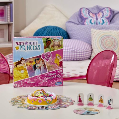 해즈브로 Hasbro Gaming Pretty Pretty Princess: Disney Princess Edition Board Game Featuring Disney Princesses, Jewelry Dress-Up Game for Kids Ages 5 and Up