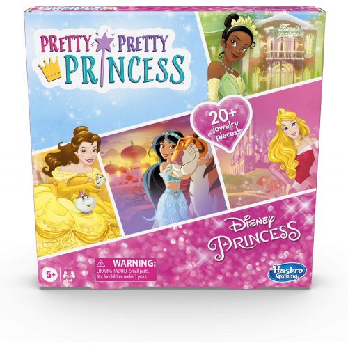 해즈브로 Hasbro Gaming Pretty Pretty Princess: Disney Princess Edition Board Game Featuring Disney Princesses, Jewelry Dress-Up Game for Kids Ages 5 and Up