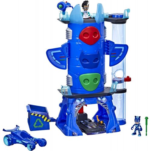 해즈브로 Hasbro PJ Masks Deluxe Battle HQ Preschool Toy, Headquarters Playset with 2 Action Figures, Cat-Car Vehicle, and More for Kids Ages 3 and Up