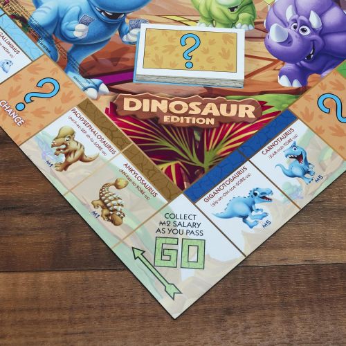 해즈브로 Hasbro Gaming Monopoly Junior Dinosaur Edition Board Game, Kids Board Games, Fun Dinosaur Toys, Dinosaur Board Game for 2-4 players (Amazon Exclusive)