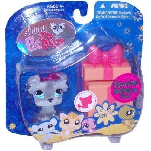 해즈브로 Hasbro Littlest Pet Shop Special Edition Fuzzy Grey Schnauzer with Bow