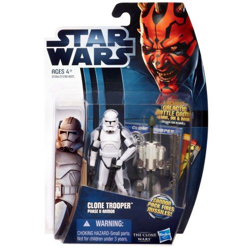 해즈브로 Hasbro Star Wars The Clone Wars Clone Trooper Phase II Armor 3.5 Inch Scale Action Figure CW2