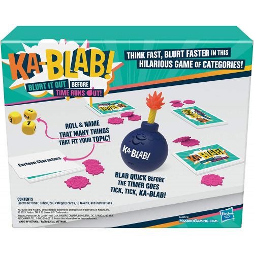 해즈브로 Hasbro Gaming Ka-Blab! Family Game for Kids and Adults, Party Board Games, from The Makers of Party Games Like Scattergories, 2-6 Players, Ages 10+