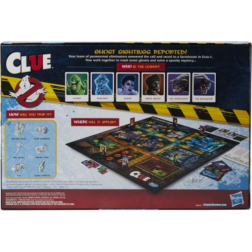 해즈브로 Hasbro Gaming Clue: Ghostbusters Edition Game, Cooperative Board Game for Kids Ages 8 and Up; Players Can Team Up to Battle Ghosts