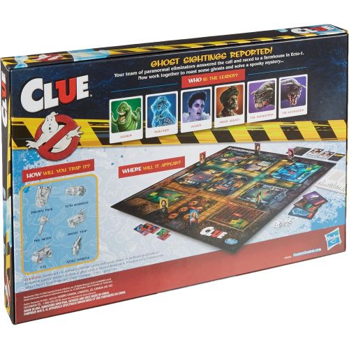 해즈브로 Hasbro Gaming Clue: Ghostbusters Edition Game, Cooperative Board Game for Kids Ages 8 and Up; Players Can Team Up to Battle Ghosts