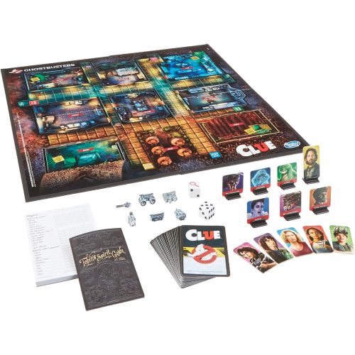 해즈브로 Hasbro Gaming Clue: Ghostbusters Edition Game, Cooperative Board Game for Kids Ages 8 and Up; Players Can Team Up to Battle Ghosts