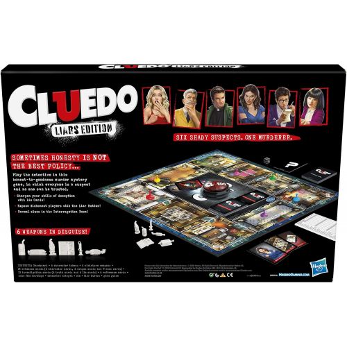 해즈브로 Hasbro Gaming Cluedo Liars Edition Board Game; Murder Mystery Game for Children from 8 Years Old; Expose Dishonest Detectives with The Liar Button