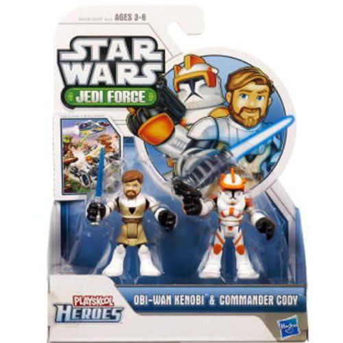 해즈브로 Star Wars Jedi Force Playskool Heroes Obi-Wan Kenobi & Commander Cody Action Figure 2-Pack by Hasbro