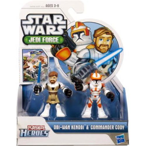 해즈브로 Star Wars Jedi Force Playskool Heroes Obi-Wan Kenobi & Commander Cody Action Figure 2-Pack by Hasbro