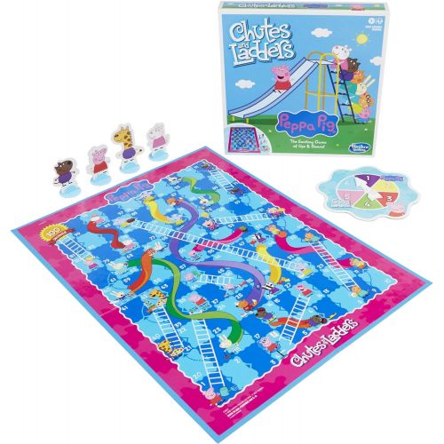 해즈브로 Hasbro Gaming Chutes and Ladders: Peppa Pig Edition Board Game for Kids Ages 3 and Up, for 2-4 Players