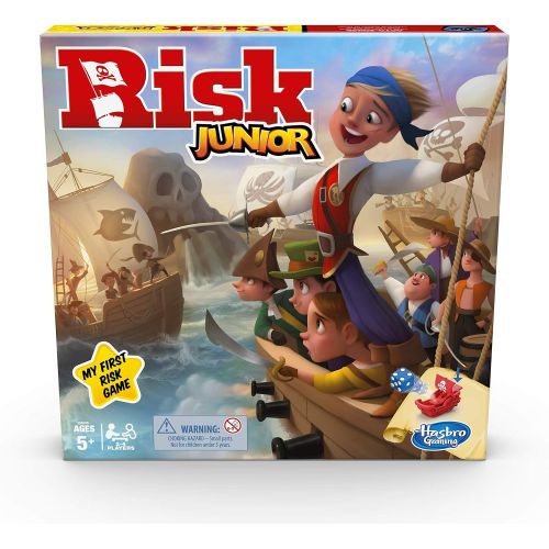 해즈브로 Hasbro Gaming Risk Junior Game, Strategy Board Game, A Childs Intro to The Classic Risk Game for Ages 5 and Up; Pirate Themed Game