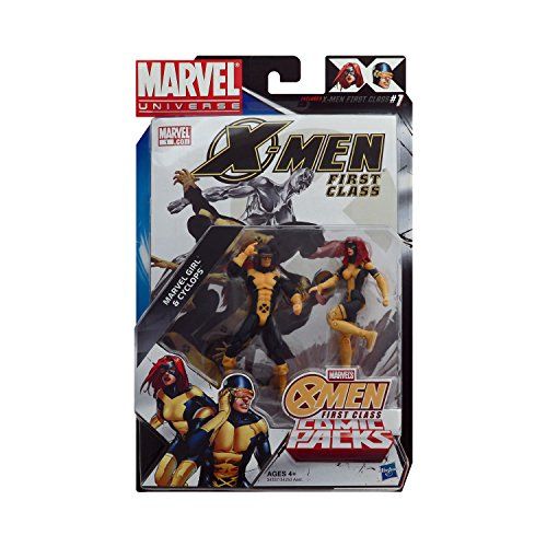 해즈브로 Marvel Universe, Exclusive X-Men First Class Action Figure Comic Pack, Marvel Girl & Cyclops, 3.75 Inches by Hasbro