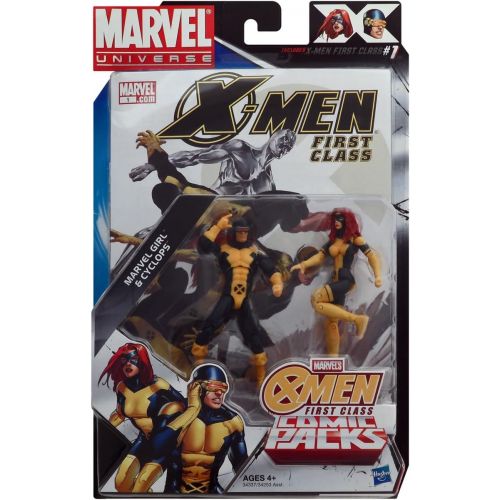 해즈브로 Marvel Universe, Exclusive X-Men First Class Action Figure Comic Pack, Marvel Girl & Cyclops, 3.75 Inches by Hasbro
