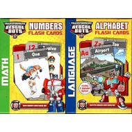 Hasbro Transformer Rescue Bots Flash Cards - Numbers, Alphabet - PreK-K (Set of 2 Pack)