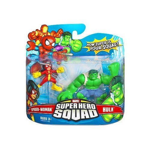 해즈브로 Marvel Superhero Squad Hasbro Series 6 Mini 3 Inch Figure 2-Pack Hulk & Spider-Woman