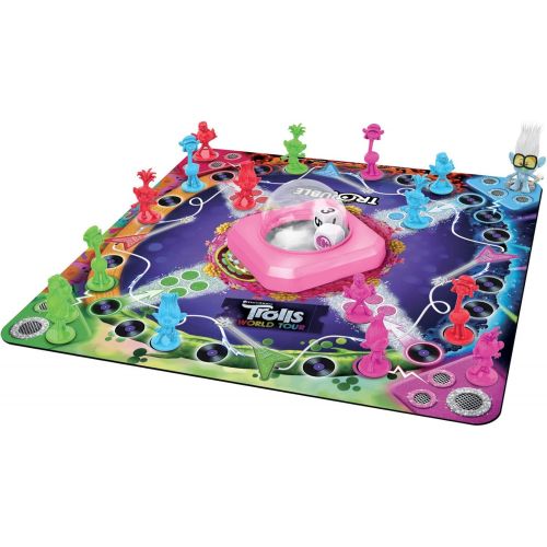 해즈브로 Hasbro Gaming Trouble: DreamWorks Trolls World Tour Edition Board Game for Kids Ages 5 and Up; Includes Tiny Diamond Figure with Hair, Model:E8906