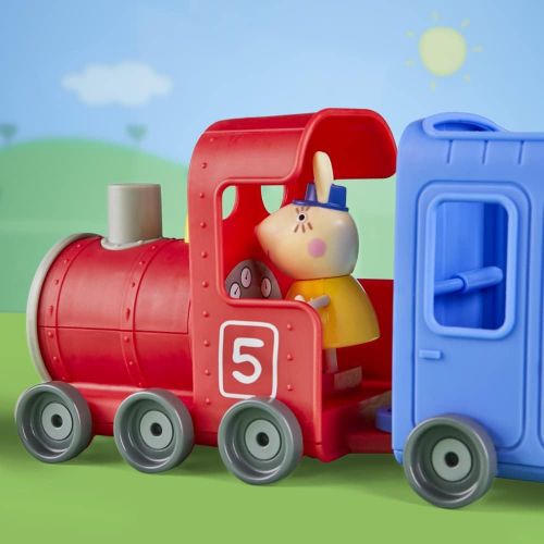 해즈브로 Hasbro Peppa Pig Peppa’s Adventures Miss Rabbit’s Train 2-Part Detachable Vehicle Preschool Toy: 2 Figures, Rolling Wheels, for Ages 3 and Up