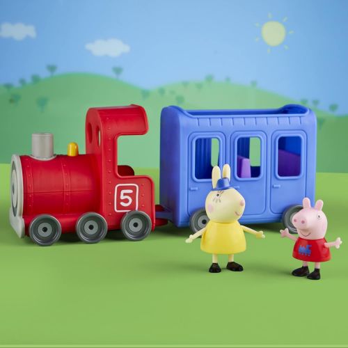 해즈브로 Hasbro Peppa Pig Peppa’s Adventures Miss Rabbit’s Train 2-Part Detachable Vehicle Preschool Toy: 2 Figures, Rolling Wheels, for Ages 3 and Up