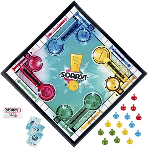 해즈브로 Hasbro Gaming Sorry! Board Game for Kids Ages 6 and Up; Classic Hasbro Board Game; Each Player Gets 4 Pawns (Pawn Colors May Vary) ? Amazon Exclusive