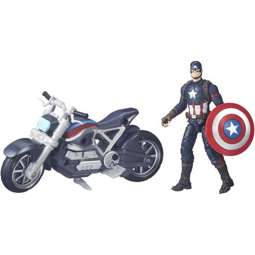 해즈브로 Hasbro Marvel Legends Series Captain America Figure and Motorcycle, Multi-Colour