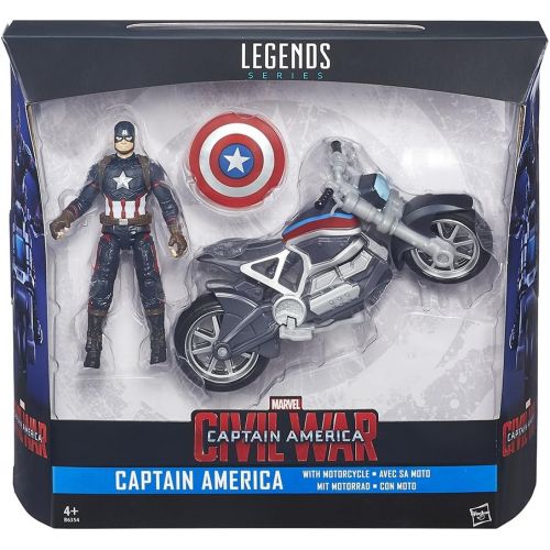 해즈브로 Hasbro Marvel Legends Series Captain America Figure and Motorcycle, Multi-Colour