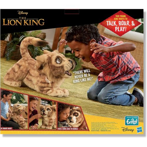 해즈브로 Hasbro Disney The Lion King Mighty Roar Simba Interactive Plush Toy, Brought to Life by Furreal, 100+ Sound &-Motion Combinations, Ages 4 & Up