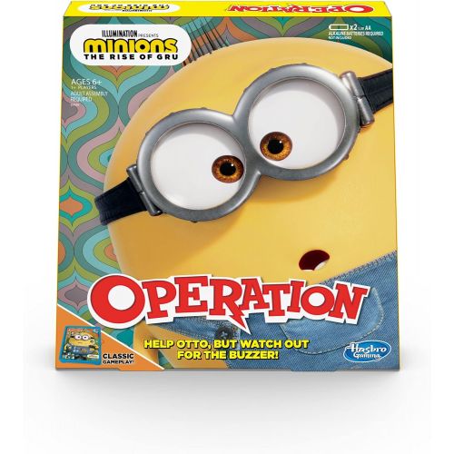 해즈브로 Hasbro Gaming Operation Game: Minions: The Rise of Gru Edition Board Game for Kids Ages 6 and Up; Classic Operation Gameplay; for 1 or More Players