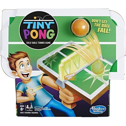 해즈브로 Hasbro Gaming Tiny Pong Solo Table Tennis Kids Electronic Handheld Game Ages 8 and Up